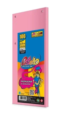 Przekładka do segregatora 1/3 A4 100K IT170 różowa - Alfa Pastello