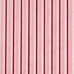 Słomki papierowe różowe 19,5cm 10szt - PartyDeco