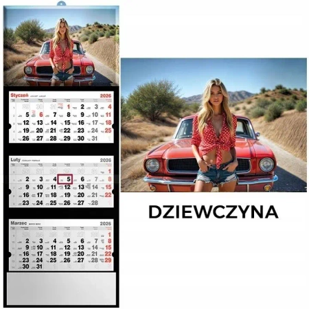 Kalendarz 2026 trójdzielny dziewczyna - Evena