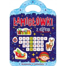 Łamigłówki z elfem. Książeczka z naklejkami - praca zbiorowa