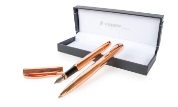 Pióro wieczne + długopus Delta złoty - Fandy