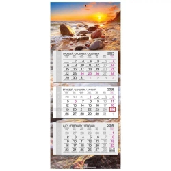 Kalendarz 2026 trójdzielny główka płaska Bałtyk - EV-Corp
