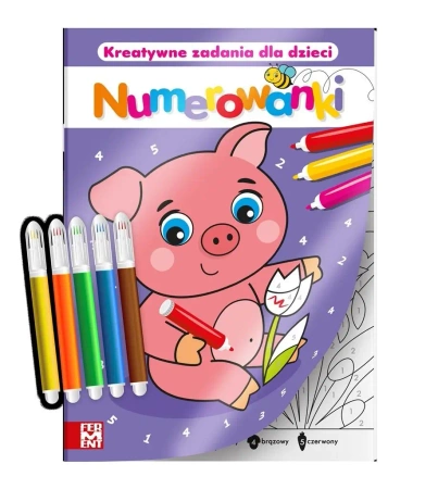Kolorowanka po numerach z pisakami - praca zbiorowa