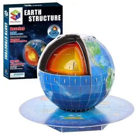 Puzzle 3D edukacyjne planeta ziemia 50el - Leantoys