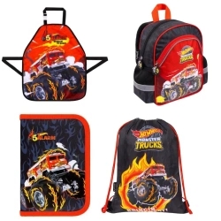 Plecak przedszkolny + piórnik + worek + fartuszek Hot Wheels St. Majewski