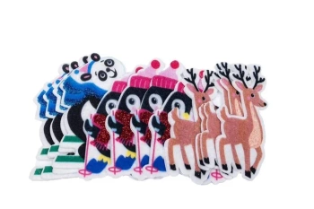 Naklejki z filcu zwierzęta świąteczne 12szt - Brewis