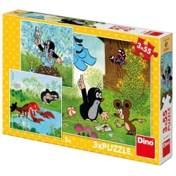 Puzzle 3w1 Krecik i spodenki 3x55el - Dino Toys