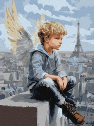 Malowanie po numerach - Chłopiec anioł 30x40cm - Ideyka