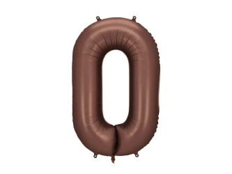 Balon foliowy cyfra 0 86cm mocca - PartyDeco