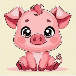 Malowanie po numerach - Świnka 25x25cm - Qbee