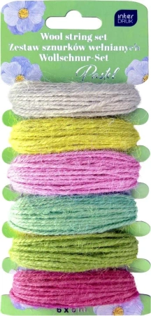 Zestaw sznurków wełnianych 6x5m Pastel - INTERDRUK