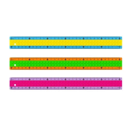 Linijka plastikowa w kształcie klocka 30cm MIX - Keyroad
