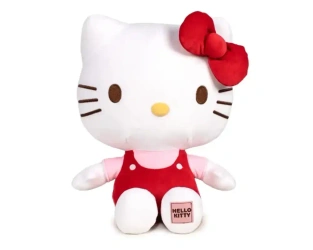 Hello Kitty - Plusz z naszywką 32 cm, Czerwony