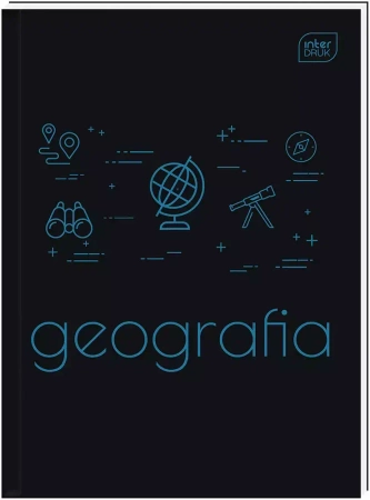 Brulion tematyczny GEOGRAFIA A5 80k zeszyt TWARDA OKŁADKA ze ściągą - Interdruk