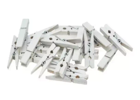 Klamerki białe 2,5cm 20szt - Brewis