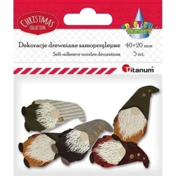 Dekoracje samoprzylepne krasnale 20x40mm 5szt mix - Titanum