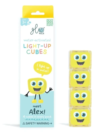 Kostki sensoryczne świecące w wodzie Alex żółty - Glo Pals (Vibe LLC)