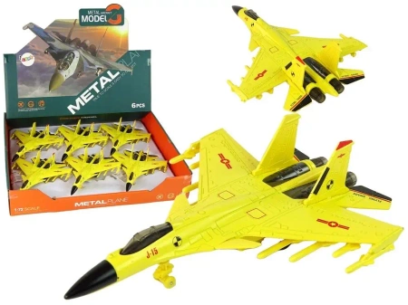 Samolot myśliwski z napędem frykcyjnym 1:72 żółty - Leantoys