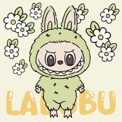 Malowanie po numerach - Wesoły Labubu 25x25cm - Ideyka