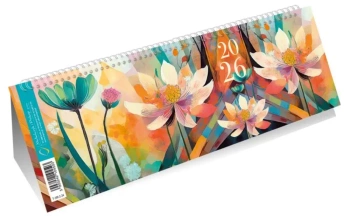 Kalendarz 2026 poziomy ze spiralką kwiaty - Michalczyk i Prokop