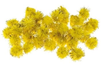 Pompony metaliczne złote 2cm - Brewis