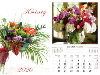Kalendarz 2026 ścienny Kwiaty - praca zbiorowa