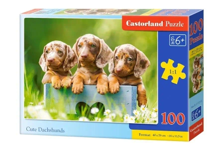 Puzzle 100 Słodkie jamniki CASTOR - Castorland