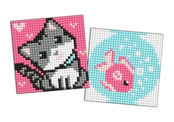 Diamentowa mozaika Kids magnes - Ryba i kotek - Ideyka