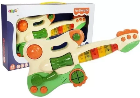 Gitara interaktywna zielona - Leantoys