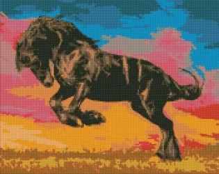 Diamentowa mozaika - Majestatyczny mustang 40x50cm - Ideyka