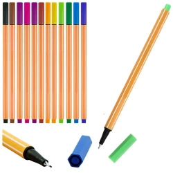 Cienkopisy 0,4mm kolorowe 12szt - Leantoys