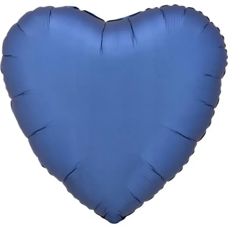 Balon foliowy Lustre Azure niebieski serce 43cm - Amscan