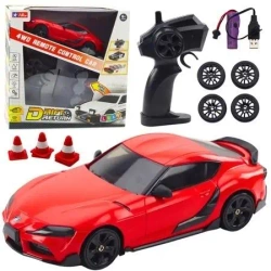 Auto sportowe RC z wymiennymi kołami czerwone - Leantoys
