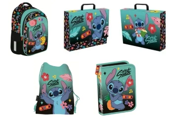 Plecak szkolny Lilo i Stitch St + piórnik + worek + reczka + fartuszek