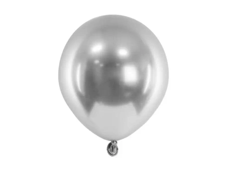 Balony Glossy 12cm 50szt srebrny - PartyDeco