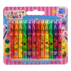 Pachnące mini długopisy żelowe 12szt FRUITYSQUAD - Canenco