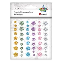 Kryształki samoprzylepne kwiaty 48szt - Titanum