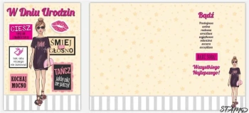 Karnet Bueno B6 + koperta wzór nr 04 Urodziny - Stamp