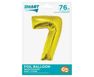 Balon foliowy cyfra 7 złota Smart 76cm - Godan