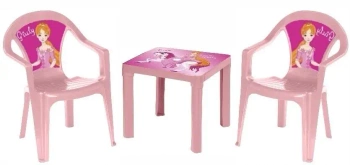 Stolik i dwa krzesła pastel różowy - 3toysm