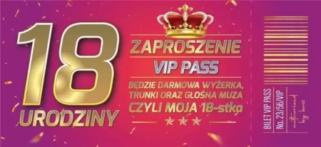 Zaproszenie Urodziny 18 (10szt) - YEKU
