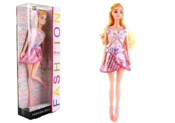 Lalka Beryl Fashion różowa sukienka z połyskiem - Pro Kids