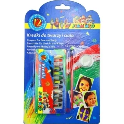 Kredki do malowania twarzy i ciała 12 kolorów - Titanum