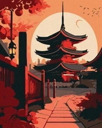 Malowanie po numerach - Orientalny krajobraz 40x50 - Ideyka