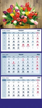 Kalendarz 2026 trójdzielny Bukiet - praca zbiorowa