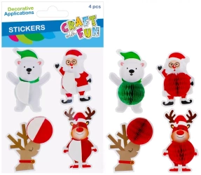 Ozdoba Bn Naklejki Zima Mix Harm 4szt Cf12/144