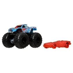 Hot Wheels Monster Trucks Pojazd 1:64 + Autko - Mattel