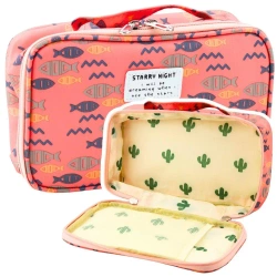 Piórnik szkolny Ryby różowy 21,5cm - Leantoys