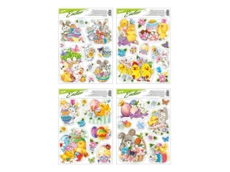 Naklejka na okno brokat Wielkanoc 30x42cm MIX - MFP