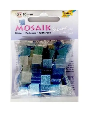 Kamyczki brokatowe 10x10mm niebieski - Galeria Hobby